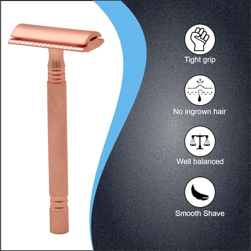 Image of Pearl Shaving Double Edge Safety Razor (Rose Gold) - Best Shaving Razors for Men | Classic & Traditional shaving Kit for Men | Premium blade razors | Holi Gift Option