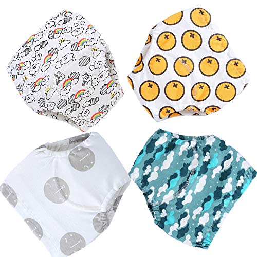 4 Pack Baby Toddler Reusable Toilet Pee Potty Training Pants Cloth Diapers Underwear (2T, C)
