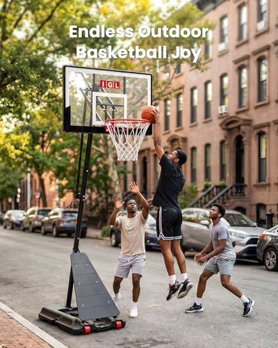 Image of IGL Portable Basketball Hoop Outdoor, 10 FT Height Adjustable Basketball Goal