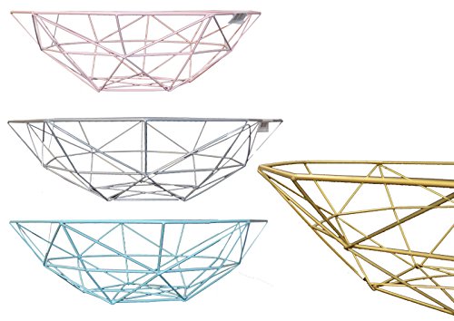Frutero de Rejilla, Cesta decorativa de acero inoxidable rectangular