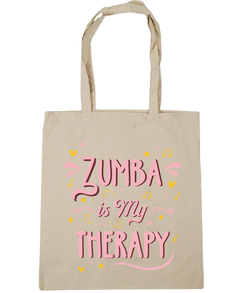 Hippowarehouse Zumba is my therapy Tote Shopping Gym Beach Bag 42cm x38cm,10 litres