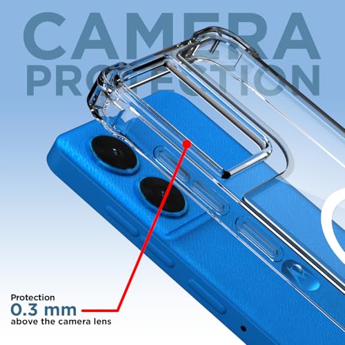 Image of Amazon Basics Back Cover for Motorola Moto Edge 50 Fusion 5G / Moto G96 5G Mag-Safe Shockproof PC + TPU Protective Case Magnetic Support Bumper Case (Transparent Mag-Safe)