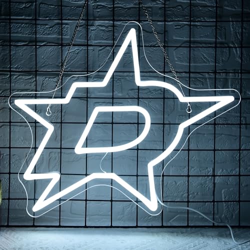Image of Ice Hockey Neon Sign,Ice Hockey Team,Ice Hockey LED Sign,Sport Neon Lights,Hockey Light, Hockey Club Decor,Hockey Gifts for Boys,Dallas Hockey Fans,Size 16.5 * 14.2 inches(XD103)
