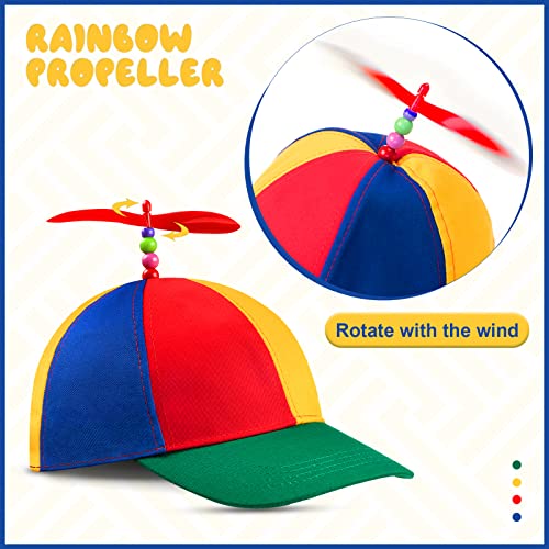 Sintege JC-SINTEGE-1259290 Propeller Top Cap Rainbow Detachable Hat Nerd Crazy Spinner Hat Silly Pinwheel Hat And Adjustable Bowtie thumb #1