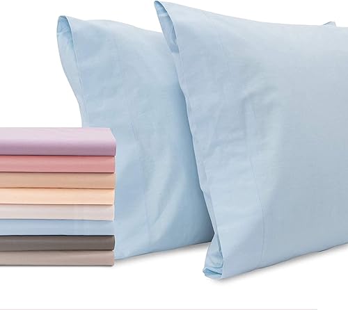 Miniatura 8 de Superity Linen Fundas de almohada de tamaño estándar, cerramiento abierto, paquete de 2, 100% algodón suave y cómodo, color azul marino