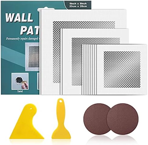 Wall Patch Repair Kit,Drywall Repair Kit Self Adhesive,4/6/8 Inch Mesh Wall Hole Repair Kit for Ceilings Drywall Plasterboard(12Pack)