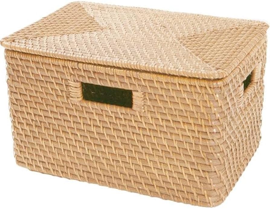 ニトリ　ラタンバスケット　蓋付き　4点セット　レギュラーサイズ　収納　整理　片付 ニトリ ラタンバスケット 蓋付き 4点セット レギュラーサイズ