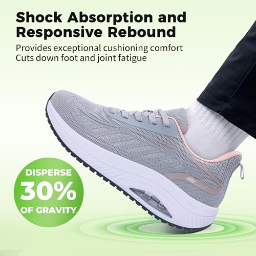 Image of RomenSi Women Arch Support Walking Shoes Plantar Fasciitis Sneakers Orthotic Tennis Shoes for Gym Workout All Day US 6-11