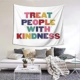 Rainbow Treat People With Kindness Tapestry Wall Hanging Tapestries As Wall Blanket Wall Art And...