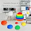 51v95k6+mjl - 10 PCS Stepping Stones Balance Obstacle Course for Kids, Indoor Outdoor Sensory Play Equipment Helps Build Coordination and Stability, Non-Slip Textured Surface and Rubber Edging