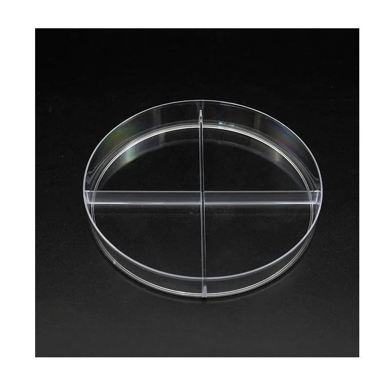 10pcs Lab 4-grids One-Off 90mm Plastic Petri Dish for School Biology Experiments