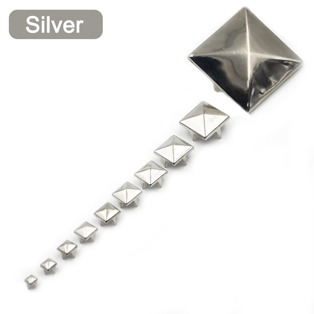 Ciieeo 20 Pezzi Borchie Cono A Vite In Metallo – Argento, Punte Decorative Per Borse, Cinture, Abbigliamento Punk, Fai Da Te