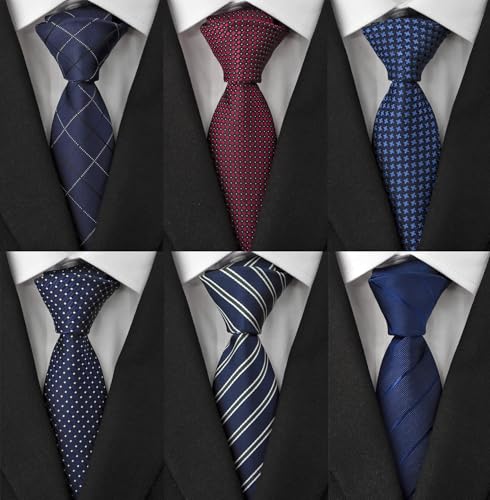 Image of Men's Necktie Classic Silk Tie Woven Jacquard Neck Ties 9 PCS
