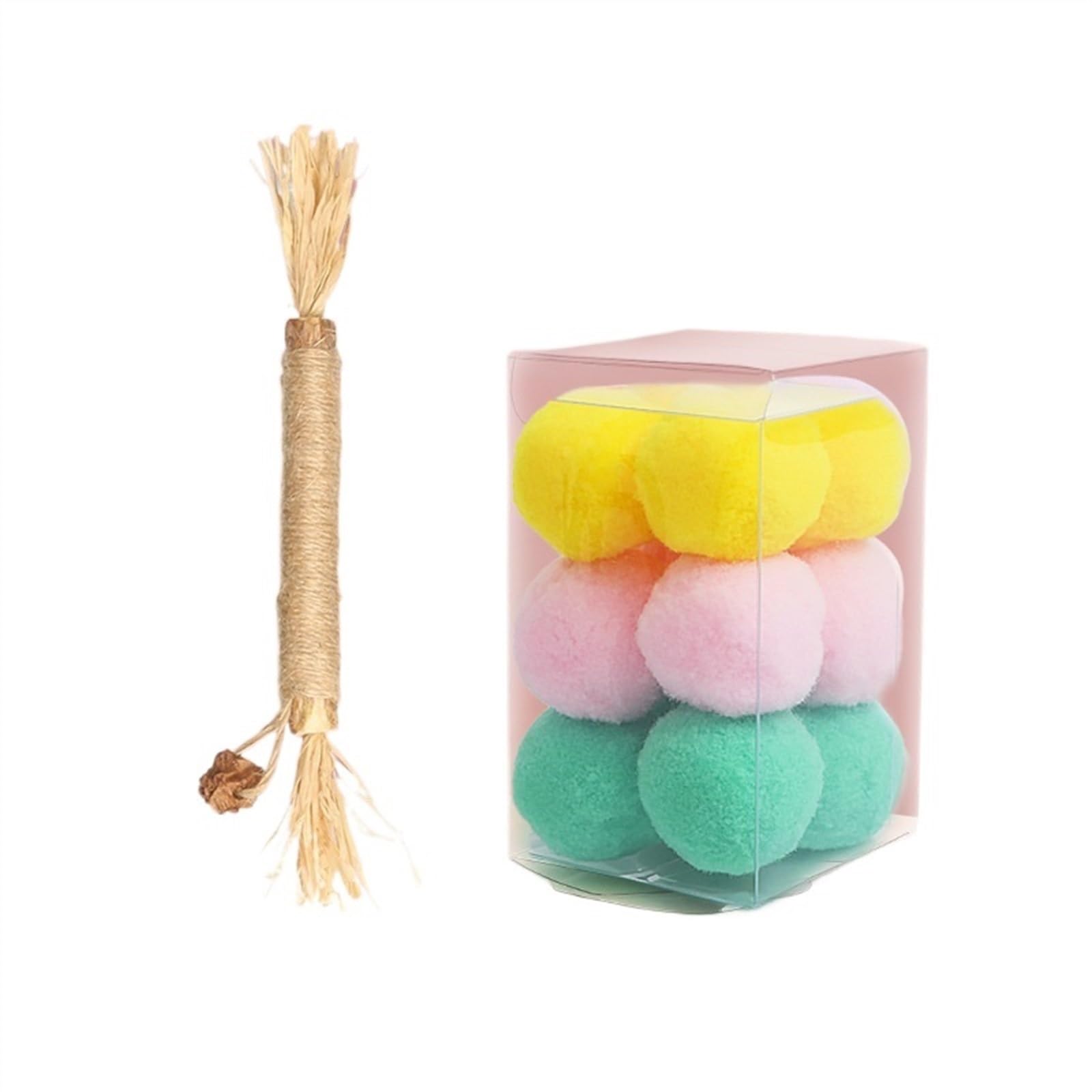 Balle pour chat auto-stimulante en peluche élastique silencieuse