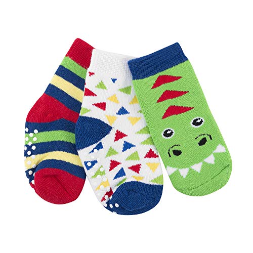 ZOOCCHINI Baby Socks Set 3 Unique Pairs of Terry Cotton Socks with Grippers for Infant, Newborn, Toddlers, Baby Boy and Girls Socks from 0-24 Months
