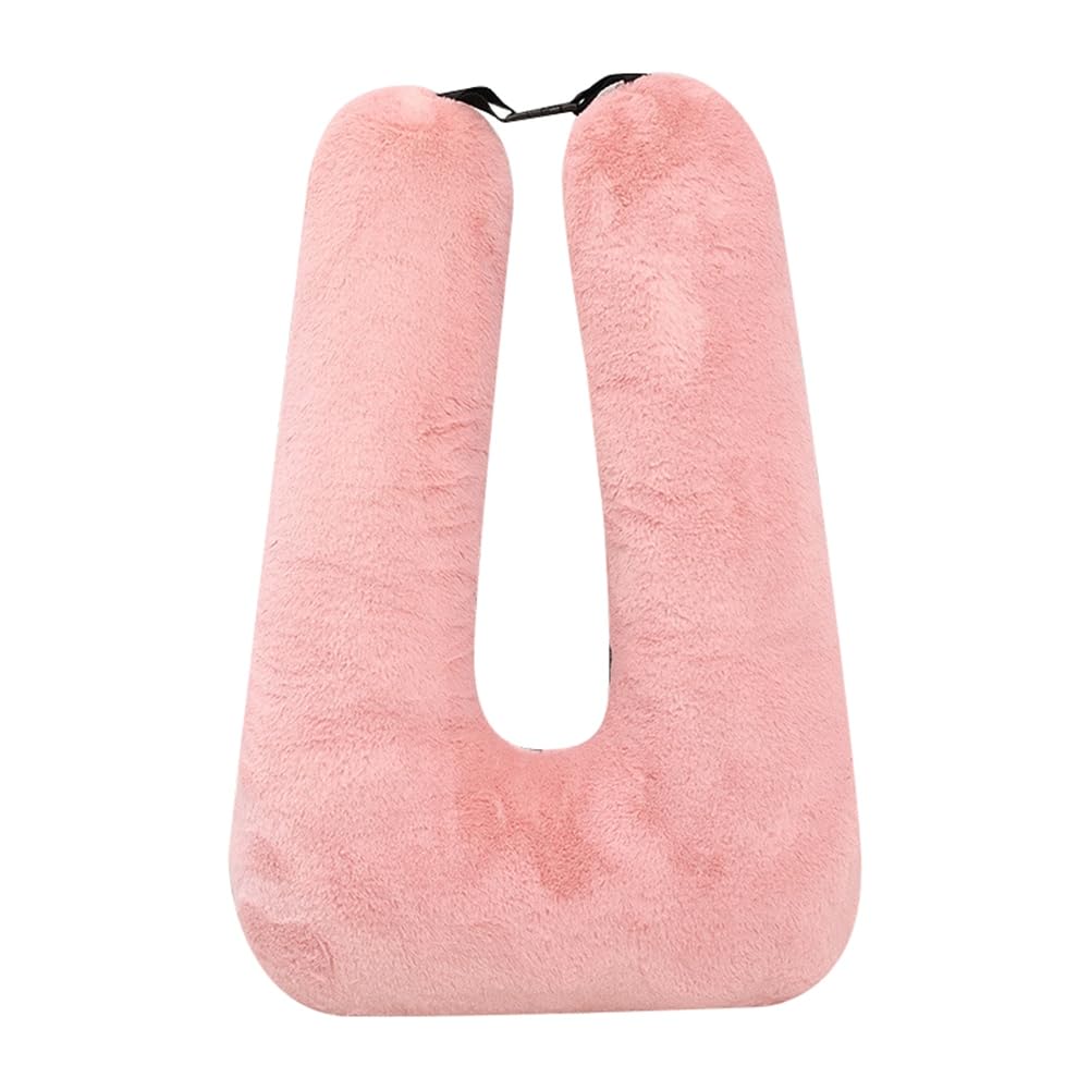 Cuscino da Viaggio, Cuscino da Viaggio per Bambini, Cuscino Multifunzionale A Forma di U per Auto, Supporti per Posteriore per Testa e Corpo (Rosa)