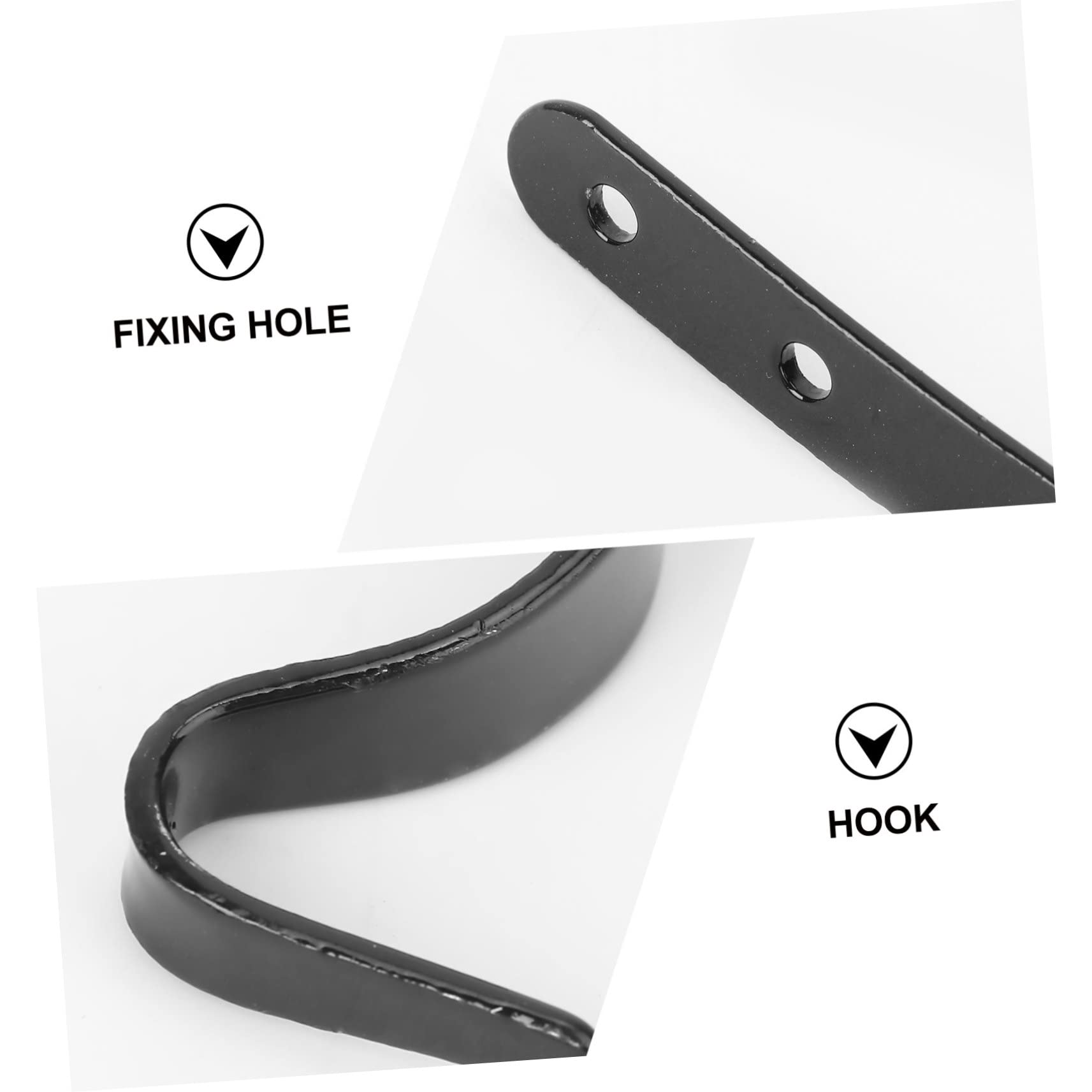 24 szt. Czarne ozdobne haczyki Wystrój domu Zawieszki ścienne Heavy Duty Pegboard Haczyki Wieszak w kształcie litery J Wieszak naścienny Wieszak na kapelusze Haczyki do garnków kuc