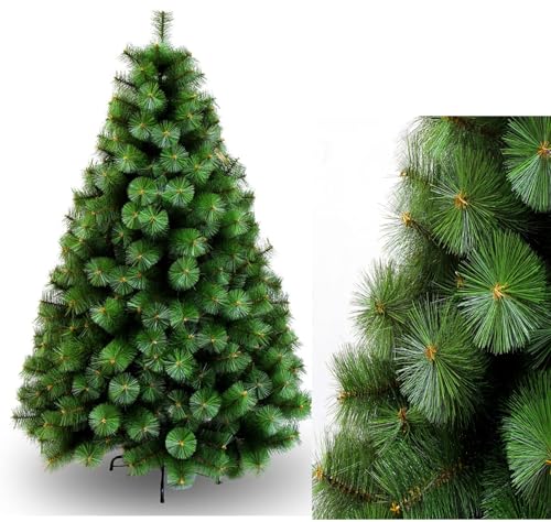 Árbol de Navidad Artificial, 120cm/150cm/180cm/210cm, de PVC difícilmente inflamable, Montaje rápido, Plegable, Incluye Soporte de Metal (120 CM, Árbol Verde Pino)