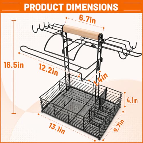 Organizador para Parrilla Grill Caddy con Asa de Madera miniatura 5