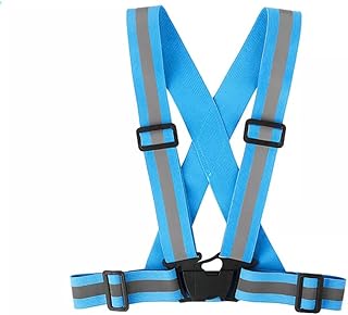 Reflective Vest 2 Packs Adjustable Straps 360Â°High Visibility Safety Reflective Vest for Running,Construction,Cycling (blue)