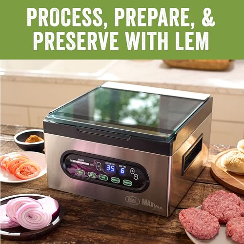 Image of LEM Products MaxVac Pro Chamber Vacuum Sealer with 80 Bags, Stainless Steel