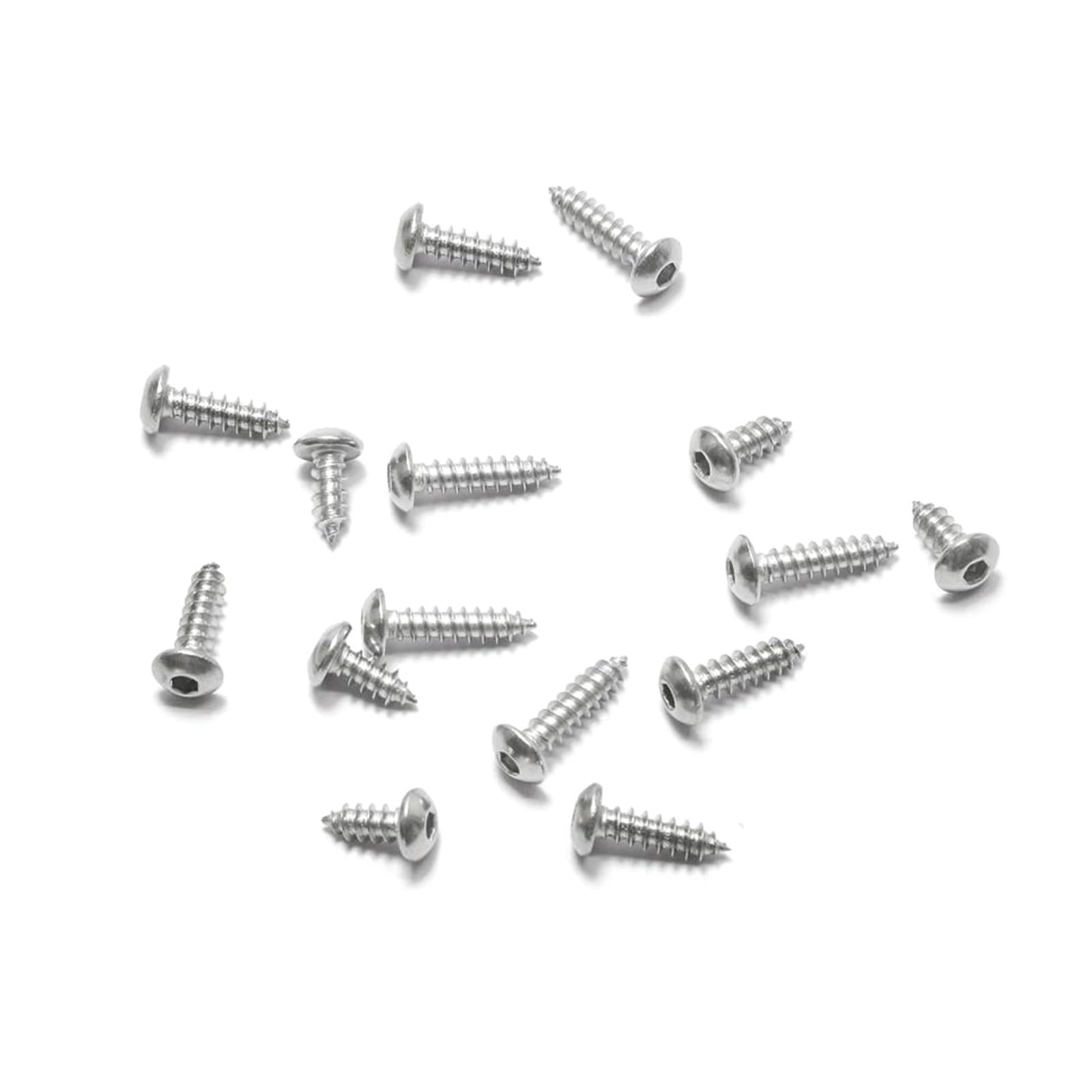 Tornillos autorroscantes Tornillos autorroscantes for Madera de Acero Inoxidable con Cabeza Hexagonal y botón, M2/M2.6/M3/M4/M5/M6, M3 x 8 mm, 10-50 Unidades(M2.6x8mm)
