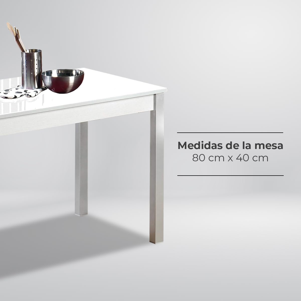 ASTIMESA Mesa de Cocina Fija Blanco 100x60 cms