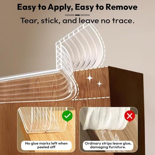 Image of Zeccorp 3-Meter Upgraded Baby Proofing Ultra Soft Edge Protector, Transparent Anti-Collision Strip with Strong Adhesive, Child Soft Air Cushion Corner Protectors for Furniture Table Cabinets,3m