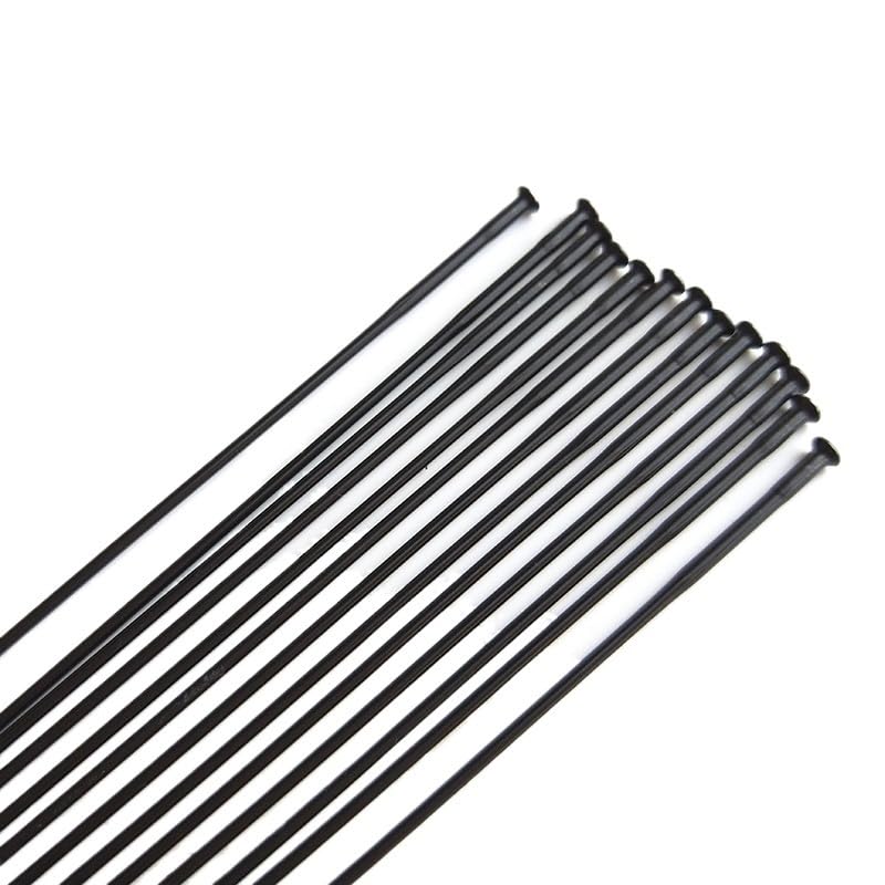Rayons de vélo en acier inoxydable 14G ronds droits noirs 260mm haute résistance