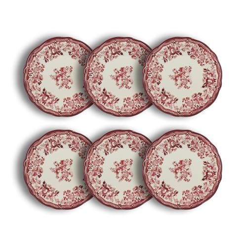 NOVASTYL - Lot de 6 assiettes plates faustine 26cm en porcelaine rose - 2614870