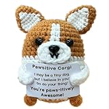 Zelaxeyi Corgi Gifts for Corgi Lovers,Positive Crochet Animals,Inspiring Mini Cute Corgis Decor Gifts for Good Friends
