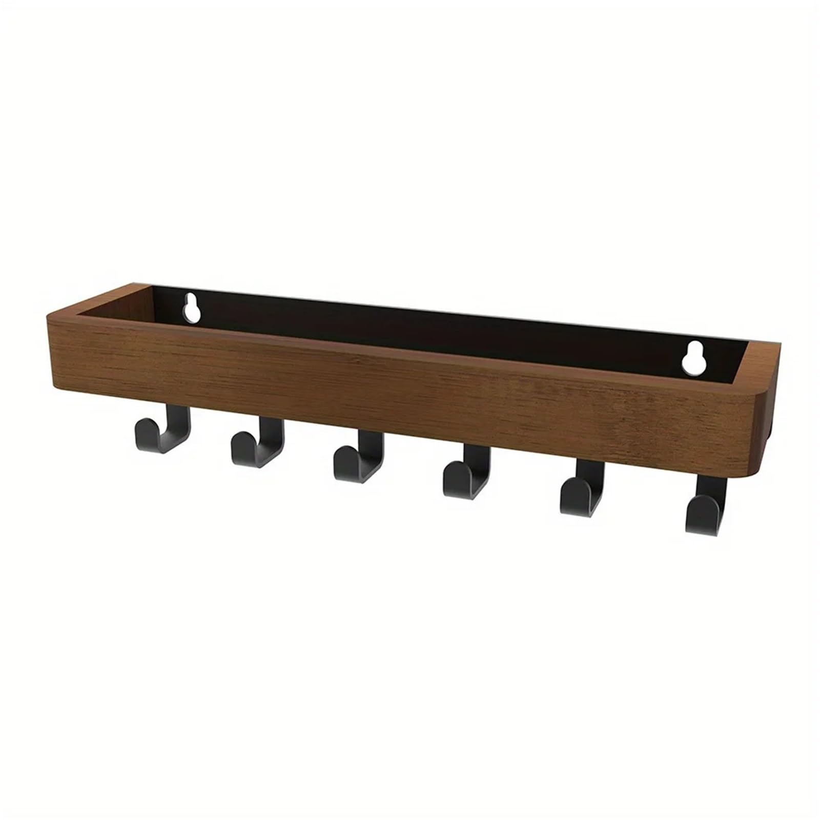 Kifsdlf 1Pc Brown Wooden Floating Shelf With Hooks Shower Caddy