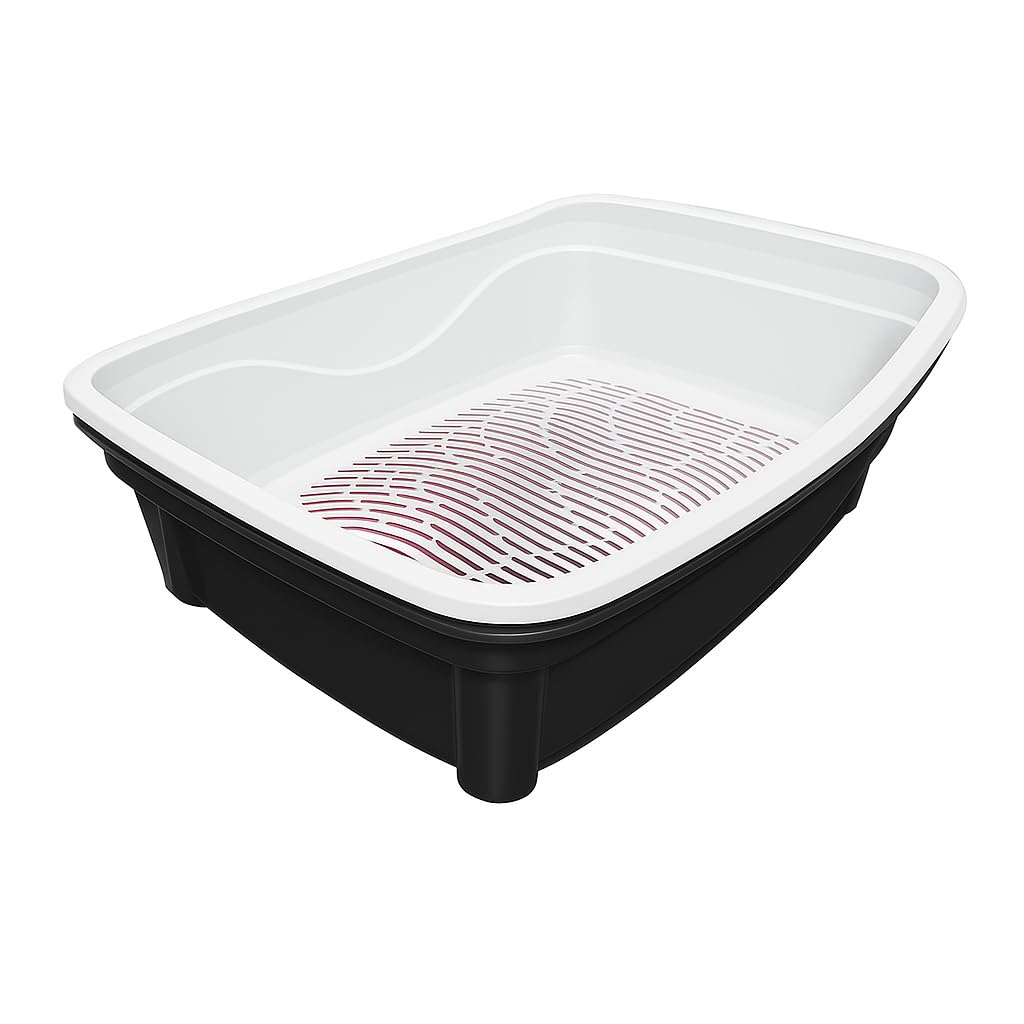 Classic Plus Sifting Litter Box Large - Large Cat Litter Pan with Intelligent Sifting System for Hygiene, Savings & Comfort - Durable, Easy Clean Design for Happy Cats (Black)