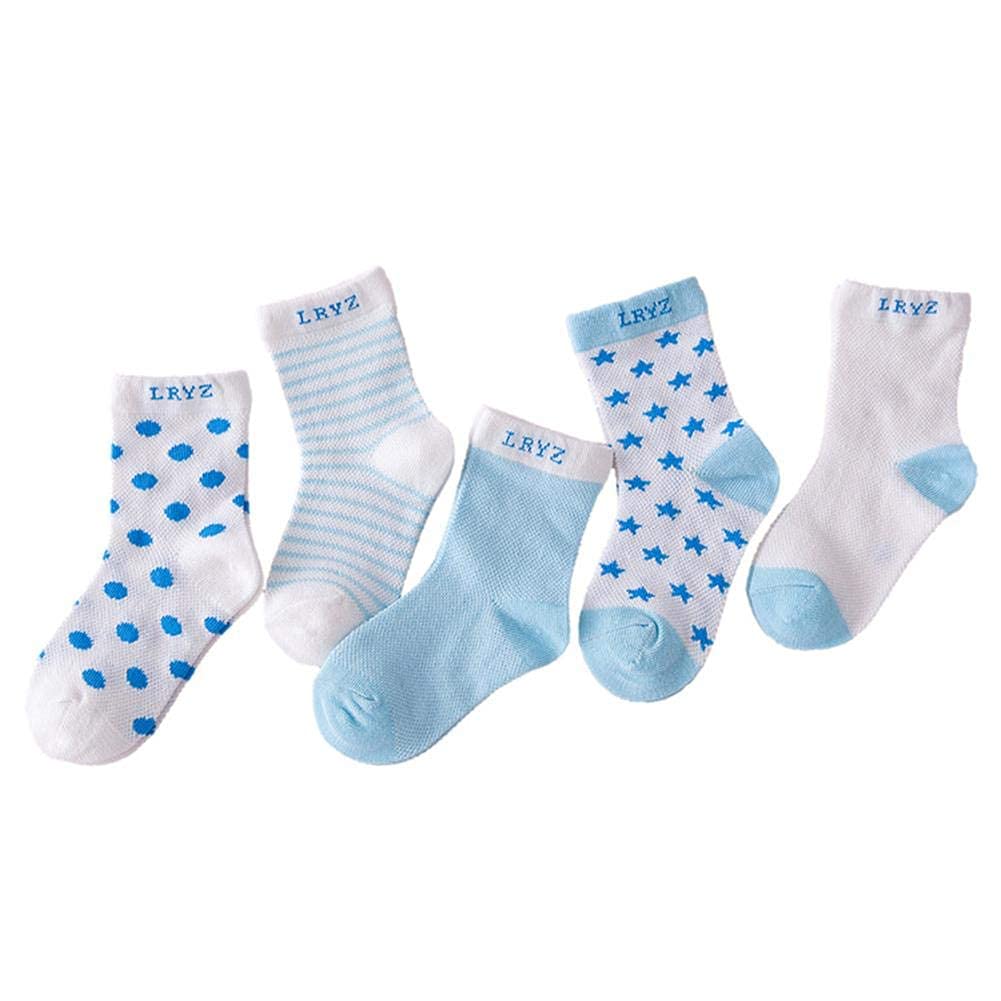 IvanerChaussettes Enfant Longue Moyenne, 5 Paires Chaussettes Fille et Garçon en Coton Doux, Garder au Chaud Chaussette pour Enfant 1 à 14 Ans, Couleur mixte