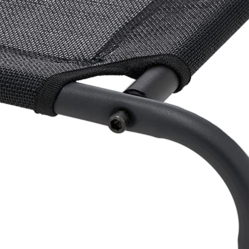 Relaxdays Hundeliege Outdoor, erhöhtes Hundebett bis 35 kg, HBT: 19x111x65 cm, Hunde Feldbett Garten & Camping, schwarz