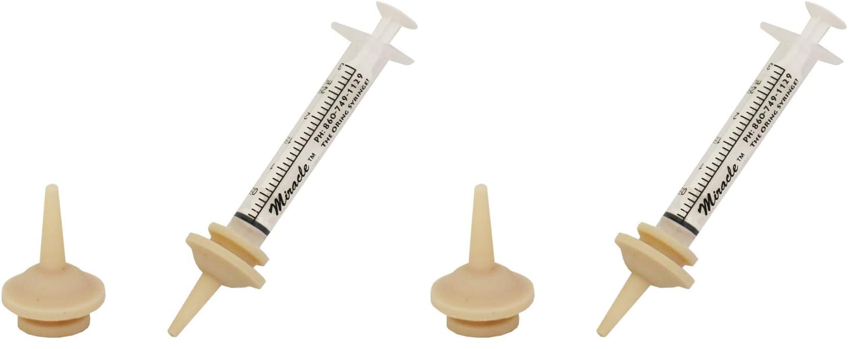 Miracle Nipple Original - Pack of 4 - with Miracle Brand O-Ring Syringe for Small Mammal, Kitten, Small Puppy and Squirrel Suckling - Patented