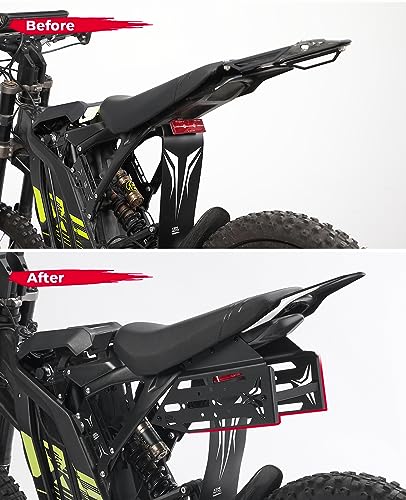 Image of KEMIMOTO Motorcycle Side Racks Luggage Saddlebag Support Carrier Storage Compatible with Sur Ron Light Bee X160 X260 Surron One Side Up to 10 Lbs Black