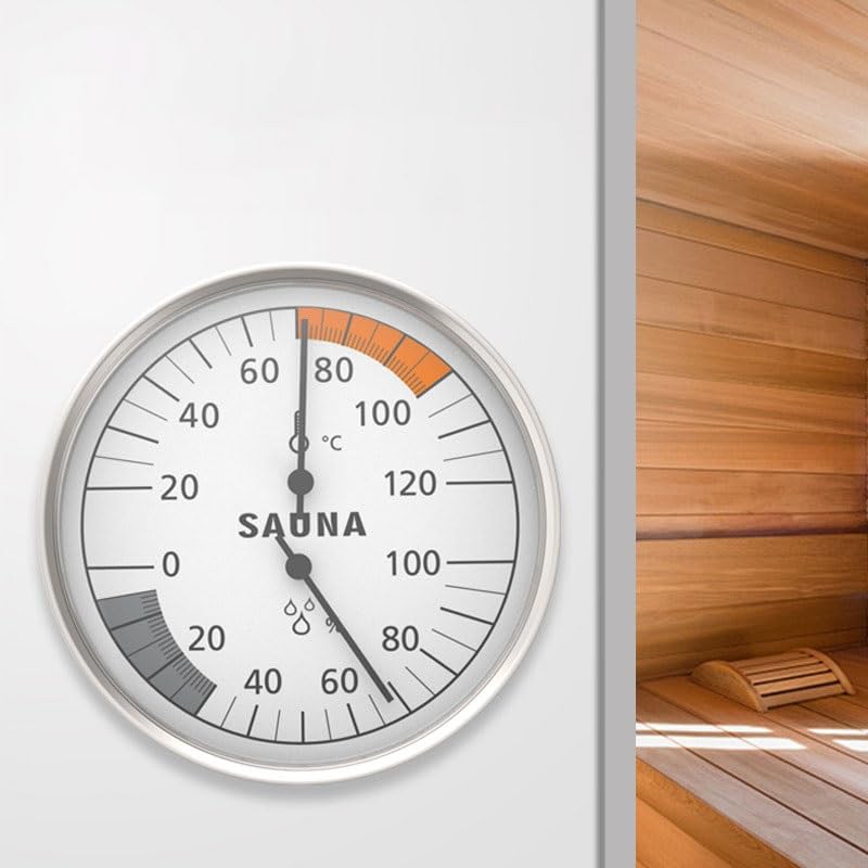 Metal Casing Wall-Mounted Sauna Temperature Humidity Meter Mechanical Hygrometer