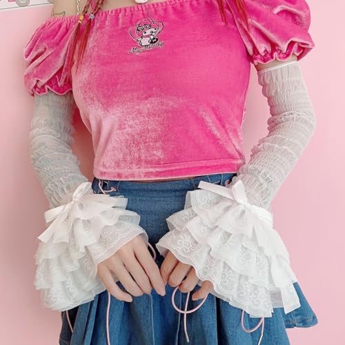 CAT KO Women Y2K Japanese Leg Warmers Fashion Lace Bow Loose High Socks Student Heap Socks for lolita2