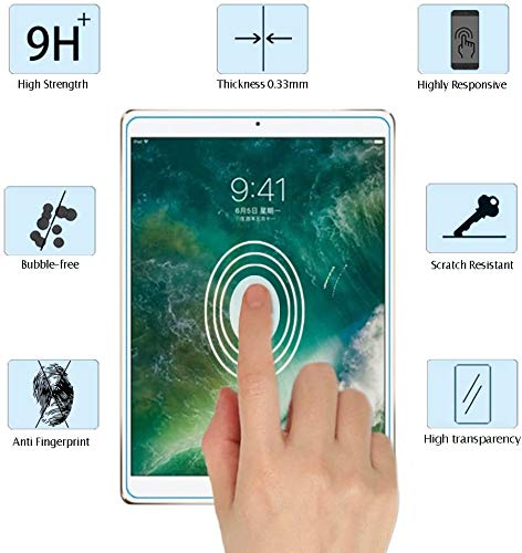 WEOFUN Vetro Temperato per iPad 9/ iPad 8/ iPad 7 (10.2'' 2020/2019) / iPad Air 3 (10.5'' 2019) / iPad Pro 10.5,Pellicola Protettiva [Durezza 9H,Anti- Scratch,Anti-Impronte, Facile da Pulire