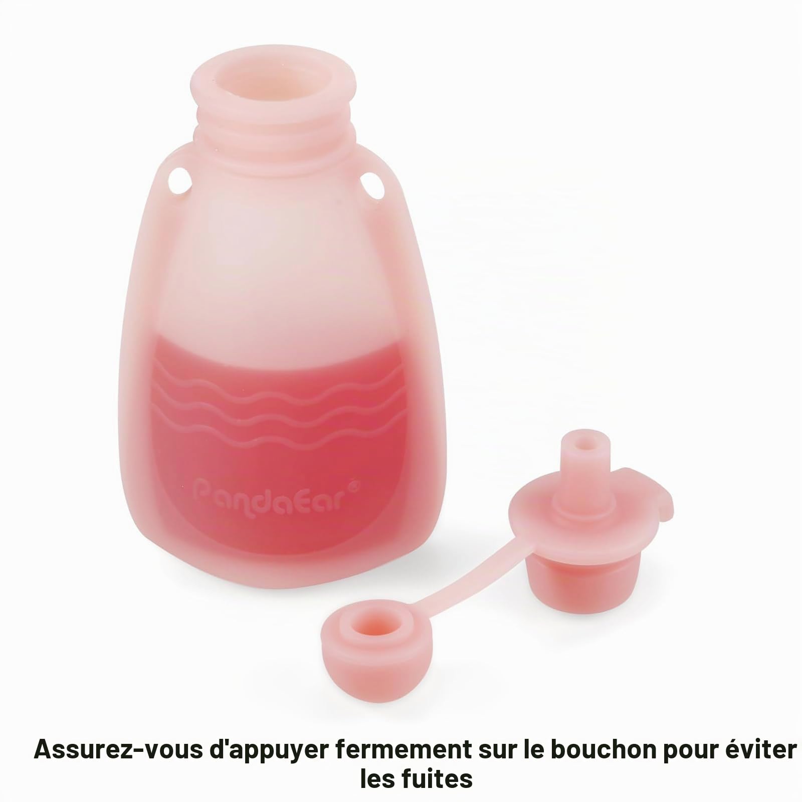 PandaEar Lot de 4 pochettes réutilisables en silicone pour aliments pour bébés, pour tout-petits, enfants, sans BPA, rechargeables pour aliments pour bébé, 160 ml