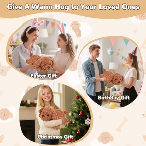 Image of Dog Heating Pad for Period Cramps Menstrual Pain Relief, Portable Electric Heat Pads USB Powered, Cute Poodle Plush Stuffed Animals Gift, Funny Gifts for Women Teen Girls Christmas Birthday Easter