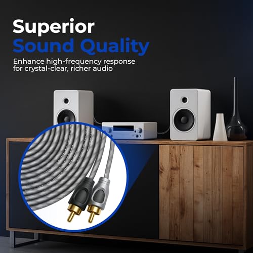 Câble RCA vers RCA Deejayled cuivre cordon audio stéréo amplificateur