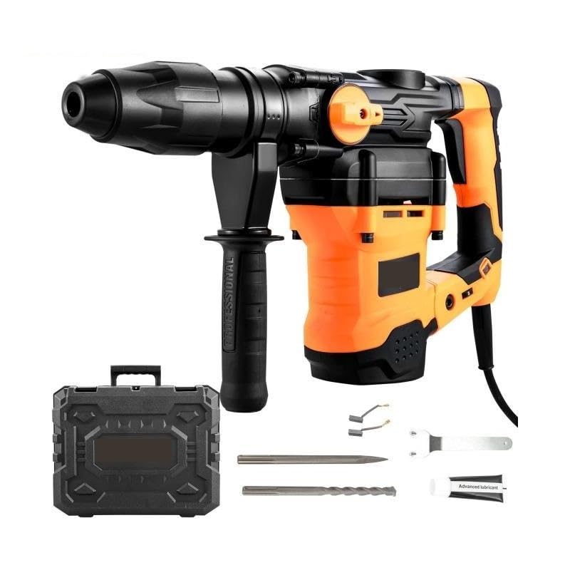 Taladro percutor rotativo de 1600 W, perforación máxima de 42 mm, 3 modos, con cable, demolición, astillado de metal, martillo neumático for romper hormigón.