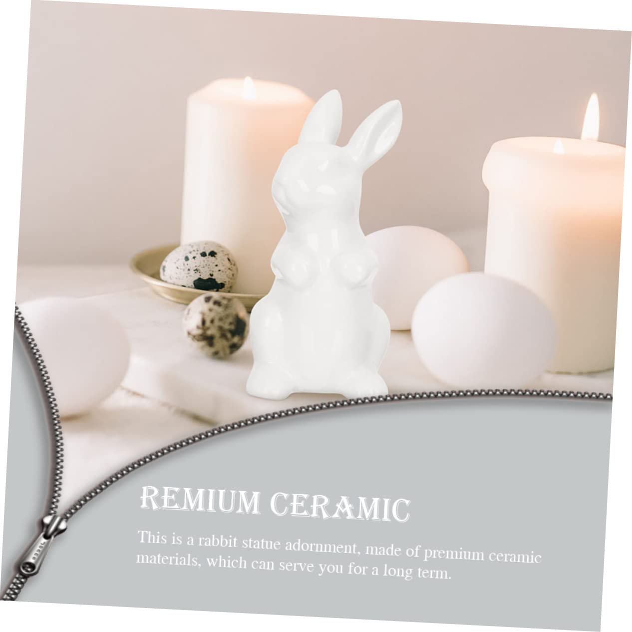 ULTECHNOVO 4 Stück Teiliges Weiße Keramik Hasenfiguren Kleine Osterdeko für Wohn und Kinderzimmer Robuste Desktop Dekoration mit Feiner Verarbeitung Kompakt und Langlebig für Vielseitige