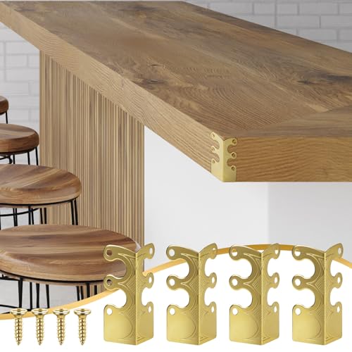 Image of Blulu 12 Pcs Brass Baseboard Corner Protectors Skirting Board Corner Protectors Vintage Metal Skirting Board Protection for Furniture Bookshelves Table Home Decorative(Gold)