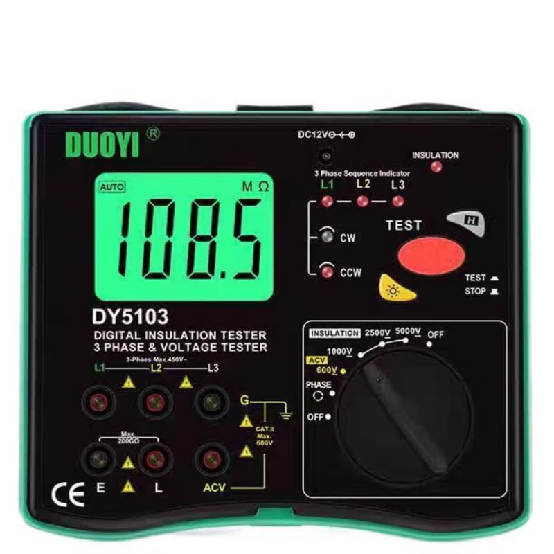 DY5103 Multi-Function Insulation Resistance Tester Ground Resistance Resistivity Tester Digital Insulation Meter