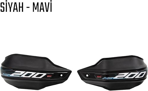 Miniatura 4 de Guardamanos de plástico negro compatible para Bajaj Pulsar NS200 2014-2023 negro-blanco