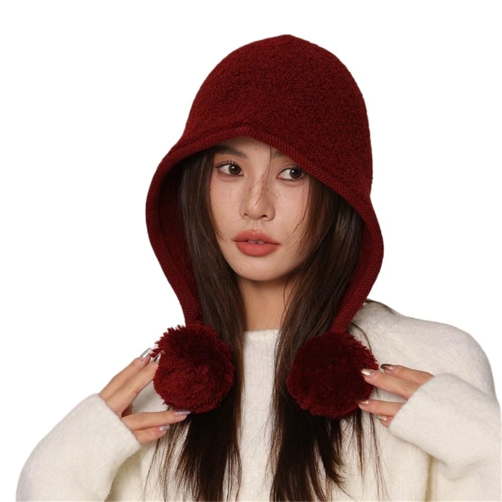 Bonnet d'hiver 100% laine pour femme et fille le cadeau tricoté chaud et tendance avec pompon