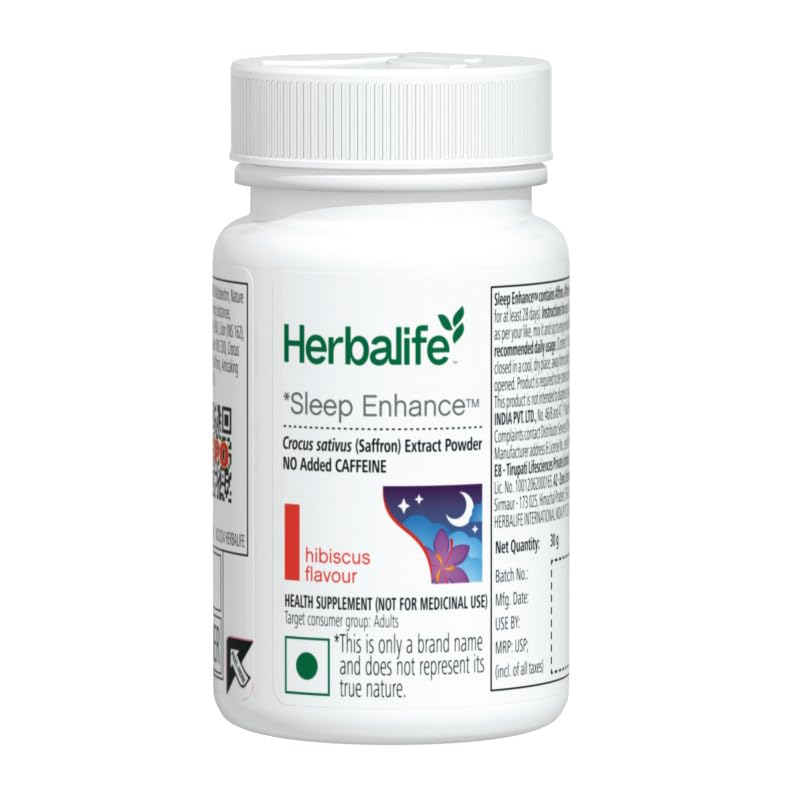 Image of Herbalife Nutrition Sleep Enhance - Hibiscus‑flavoured Nighttime Drink Mix with Affron Saffron Extract, Caffeine‑Free, 30‑Day Supply